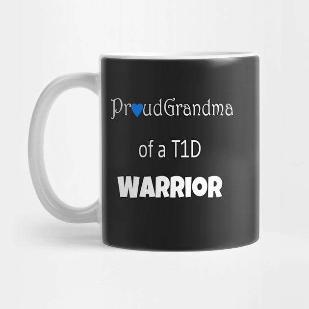 Proud Grandma - White Text - Blue Heart by CatGirl101